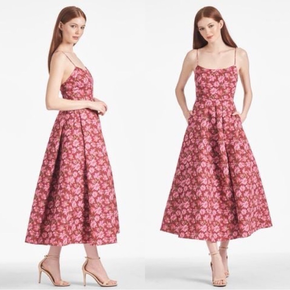 NWT Sachin & Babi Women's Red Audra Floral Cocktail Dress Sz 12